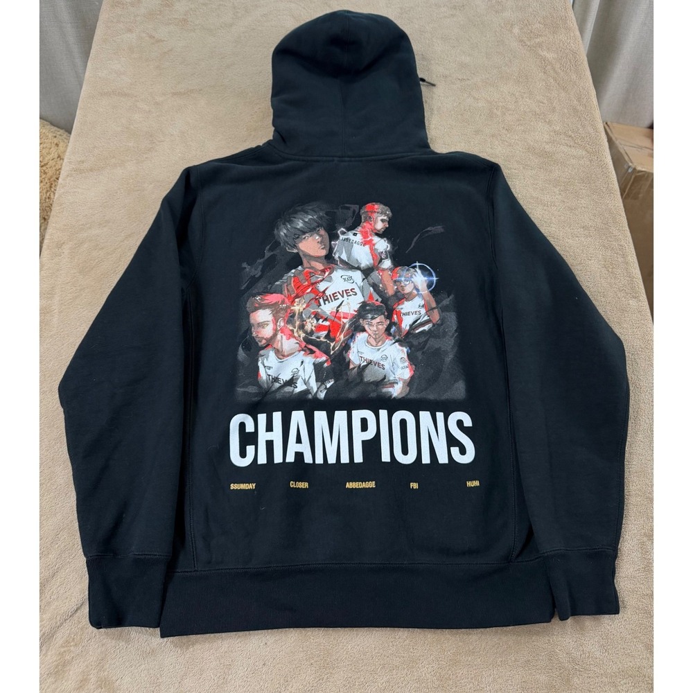 100 Thieves 2021 North American Champion Hoodie Men Medium Black LCS Esports EUC